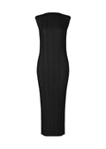 Linen Like Rib Pleats - BLACK