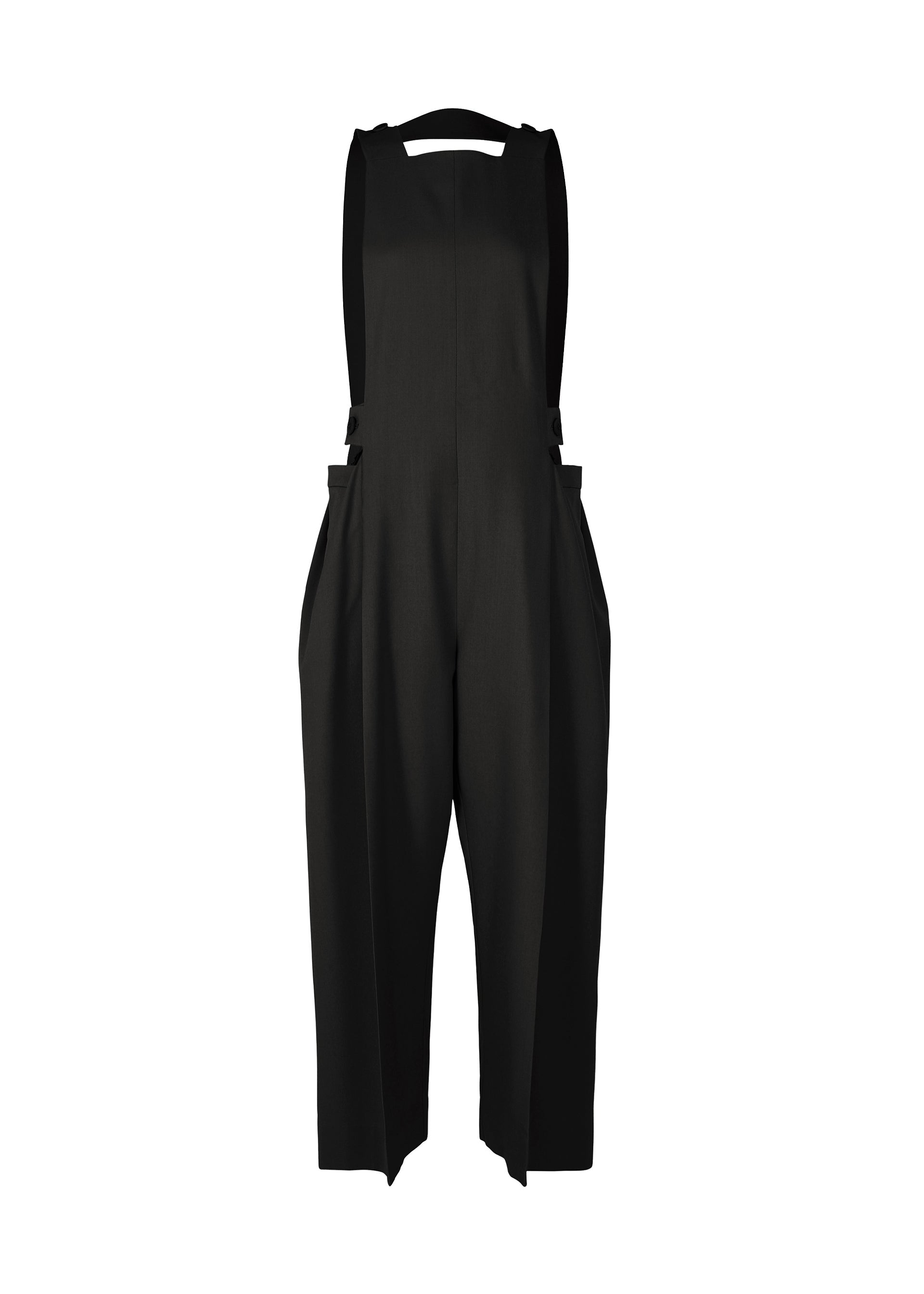 Belted Wool Pants - BLACK