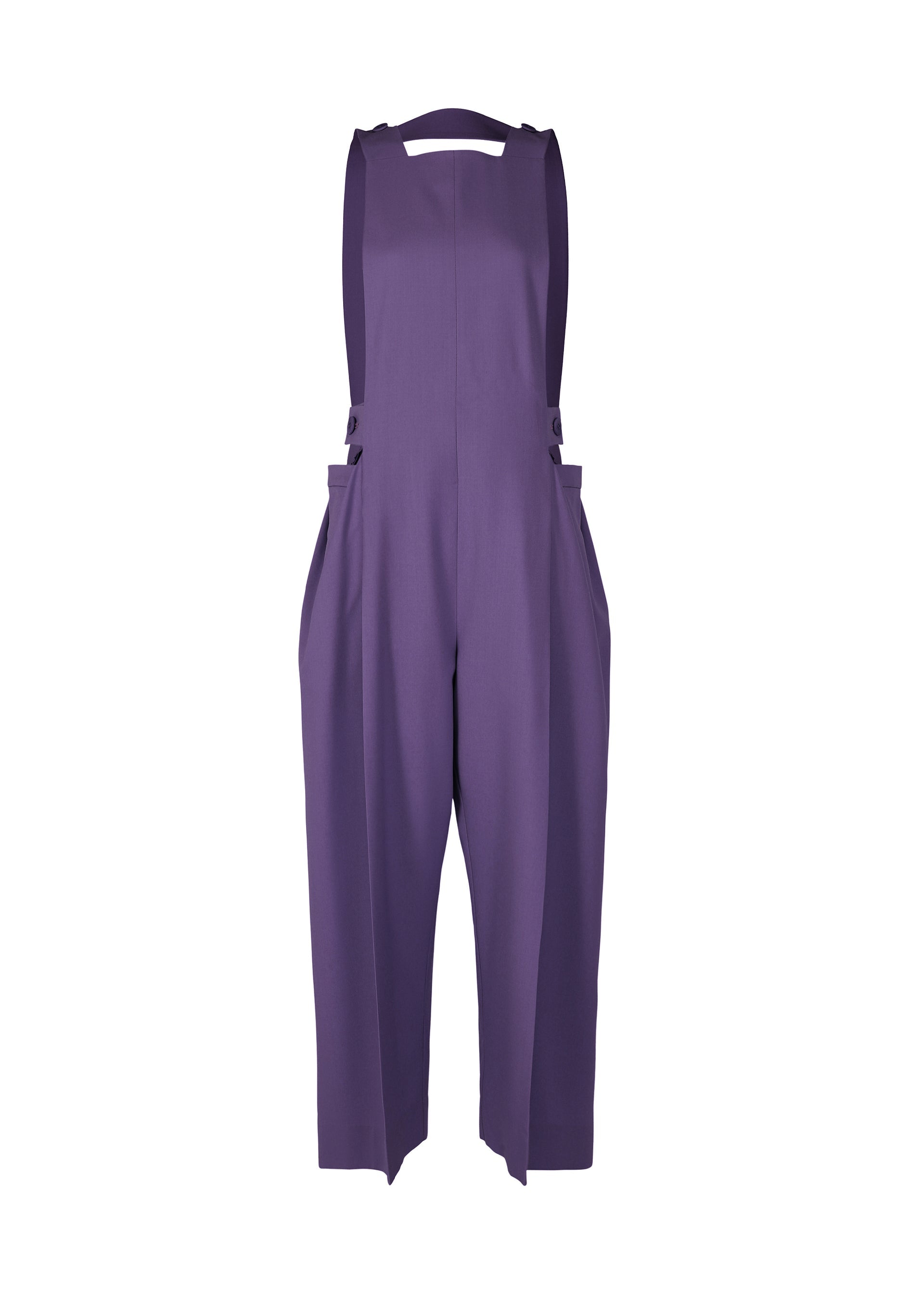 Belted Wool Pants - DARK PURPLE