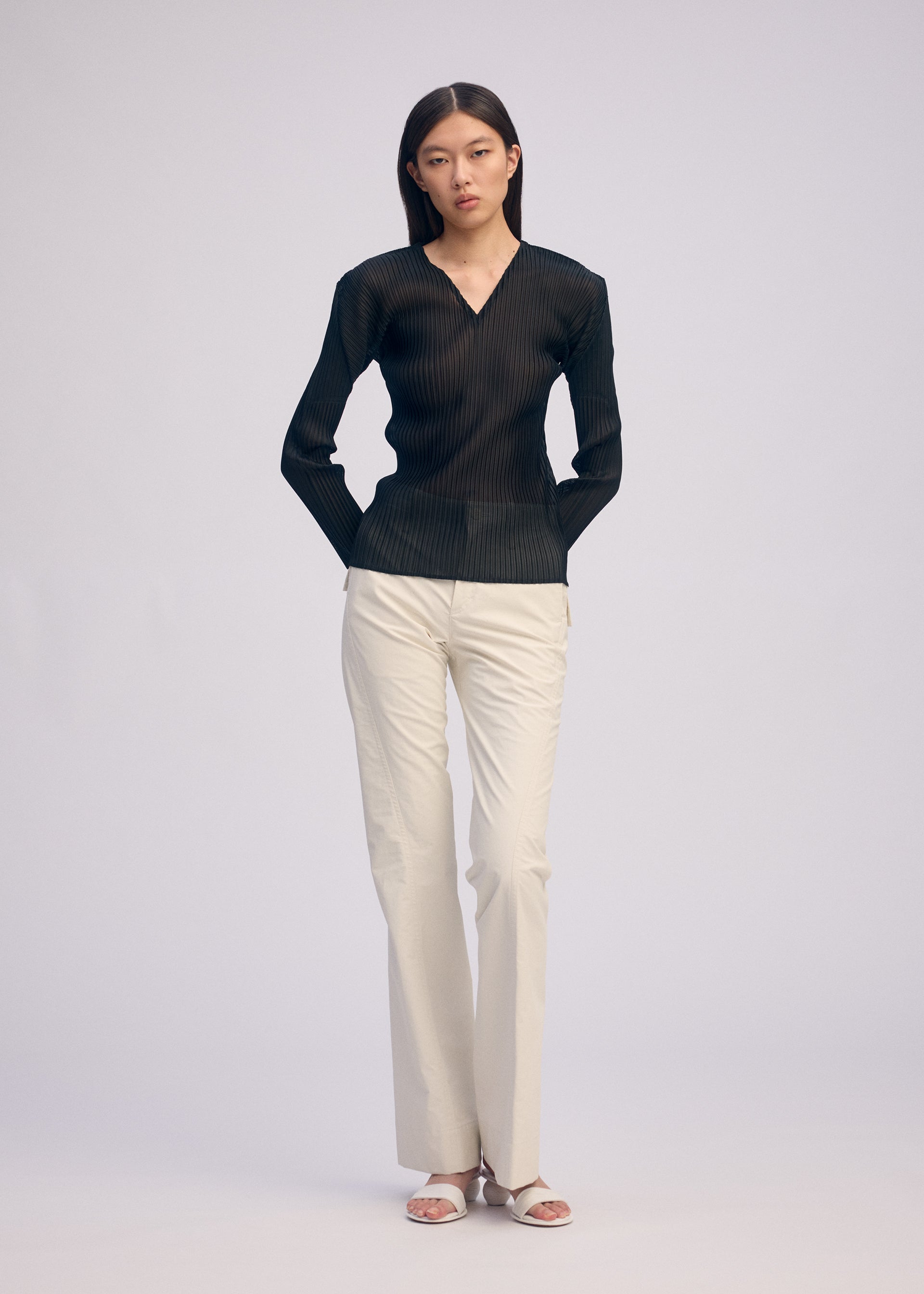 Sheer Scarf Pleats