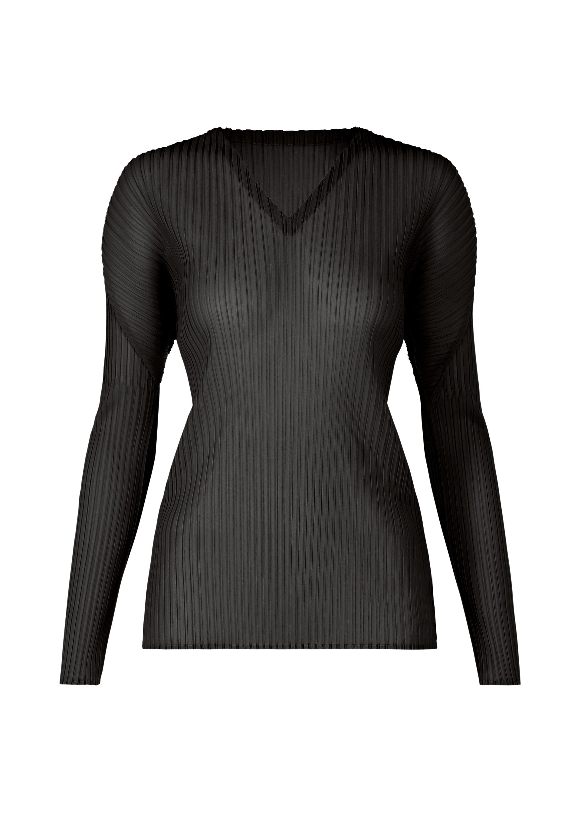 Sheer Scarf Pleats - BLACK