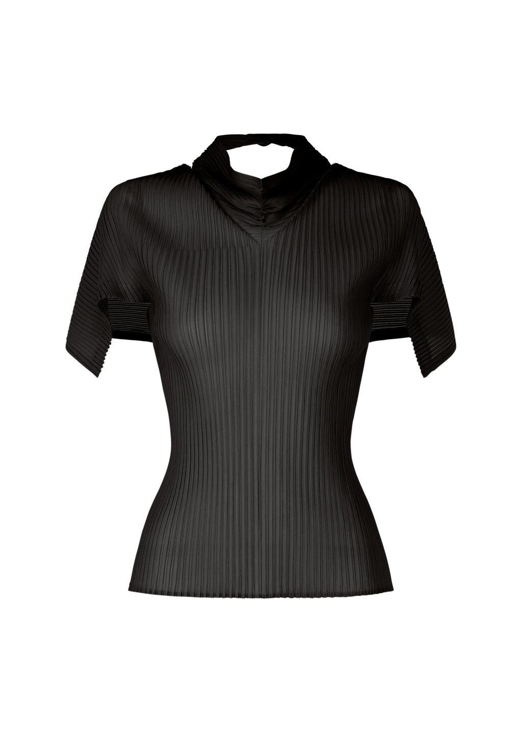 Sheer Scarf Pleats - BLACK