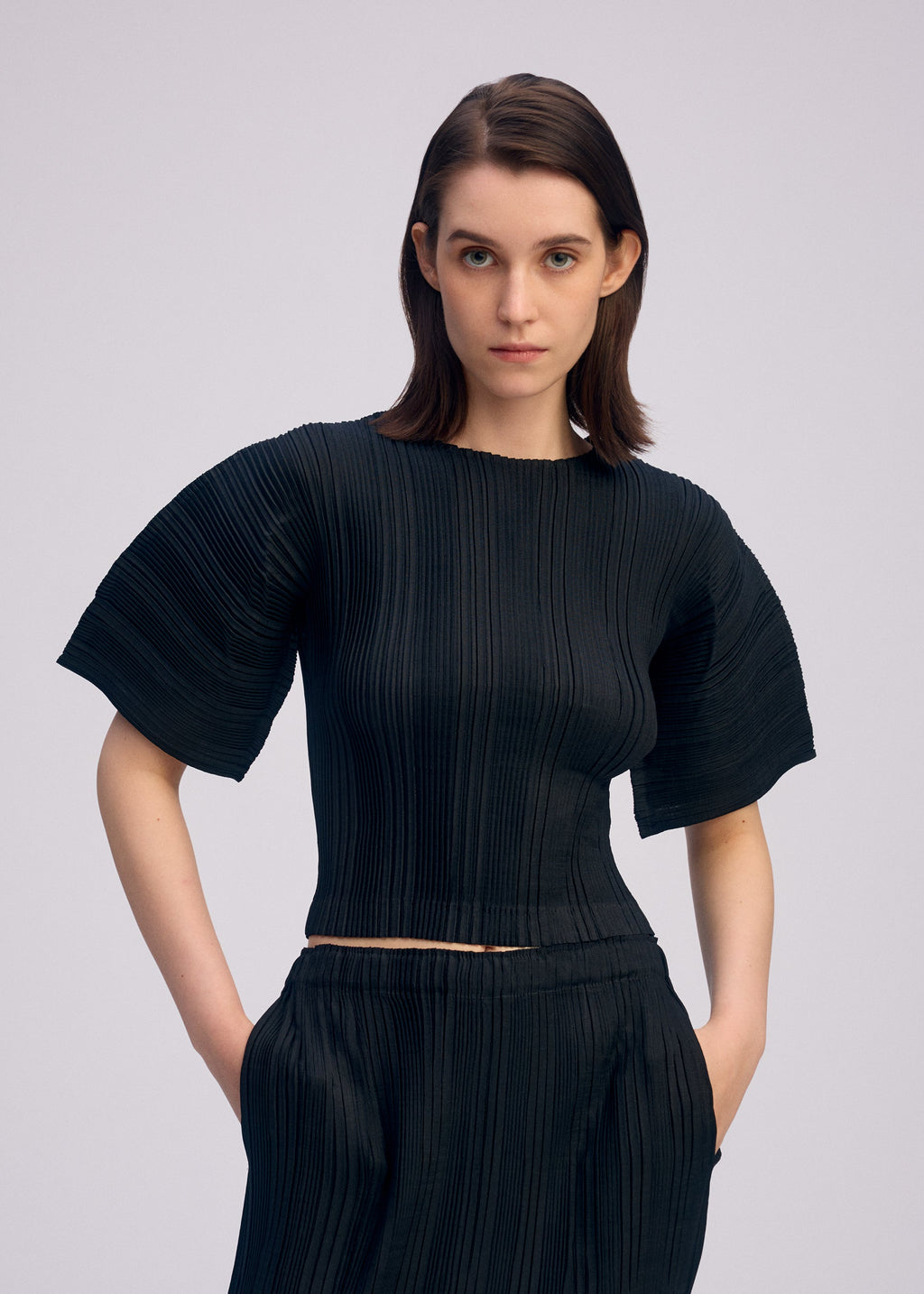 Linen Like Rib Pleats
