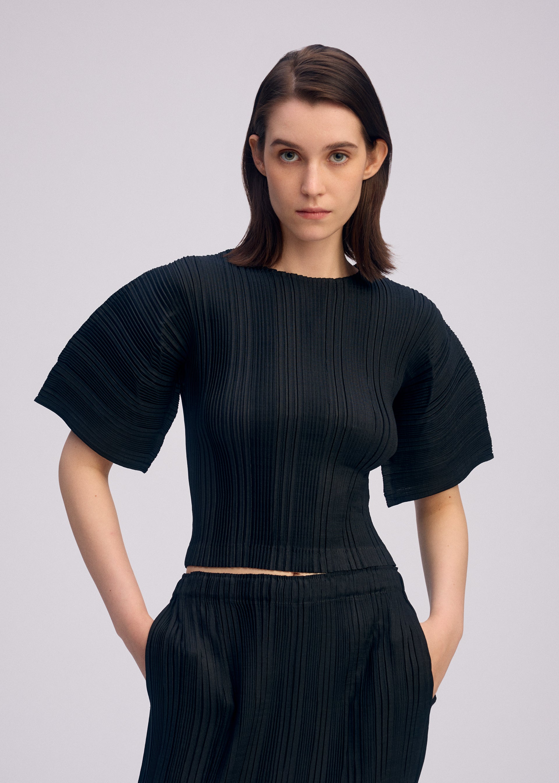 Linen Like Rib Pleats