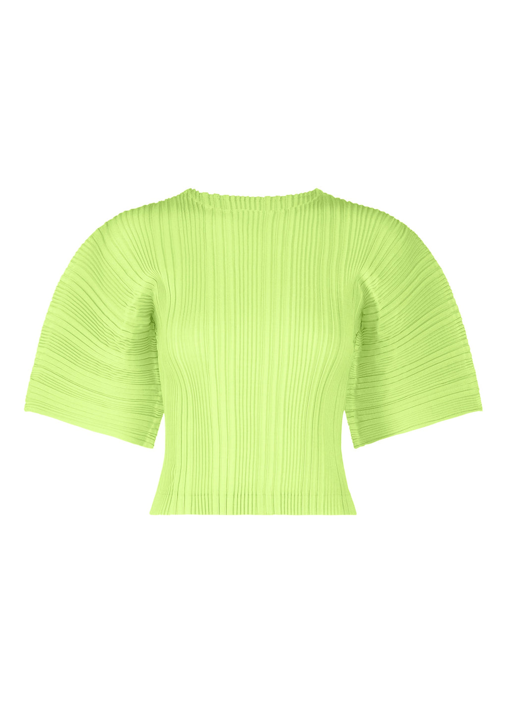 Linen Like Rib Pleats - LIME GREEN