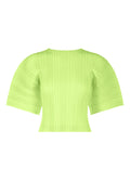 Linen Like Rib Pleats - LIME GREEN