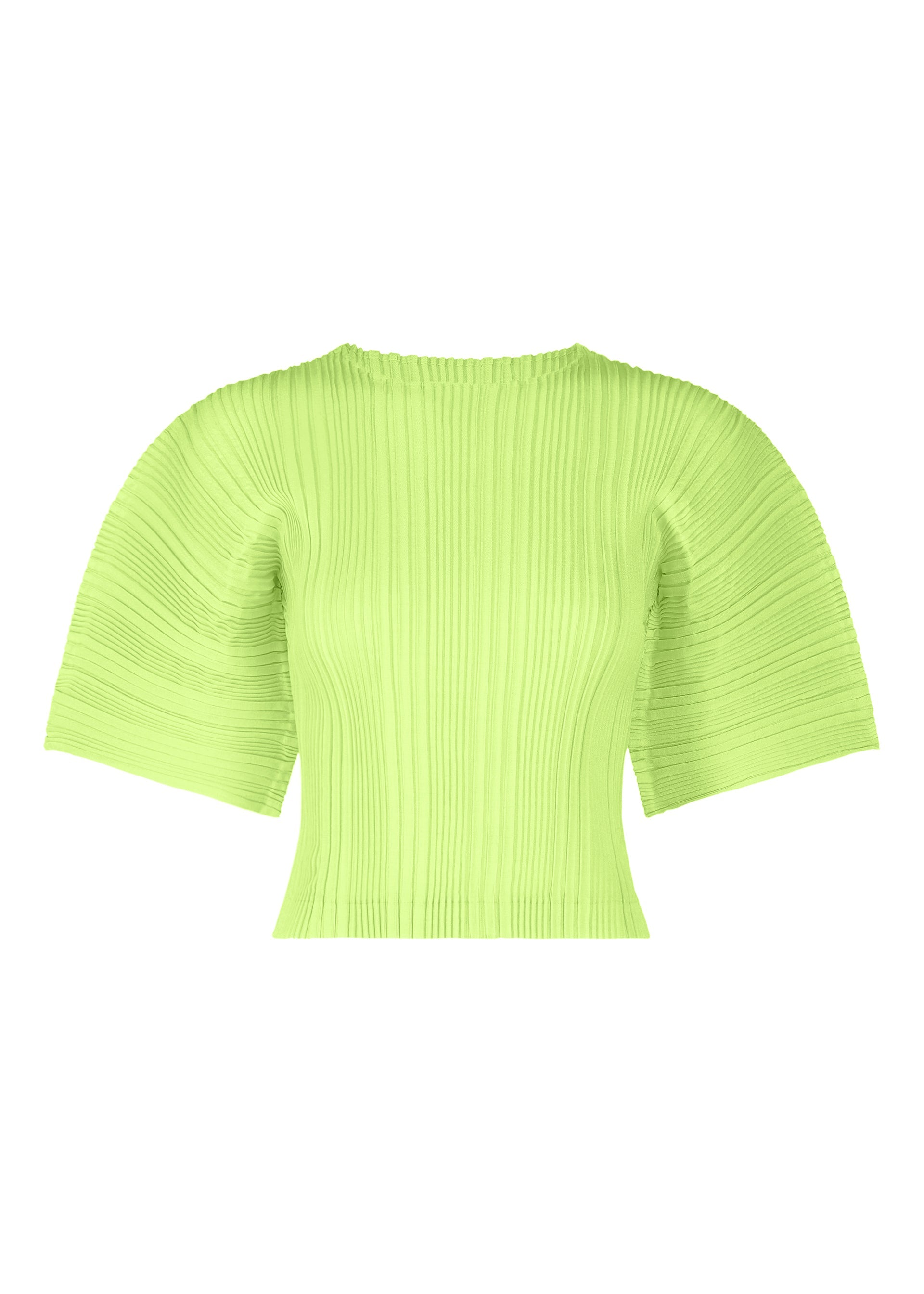 Linen Like Rib Pleats - LIME GREEN