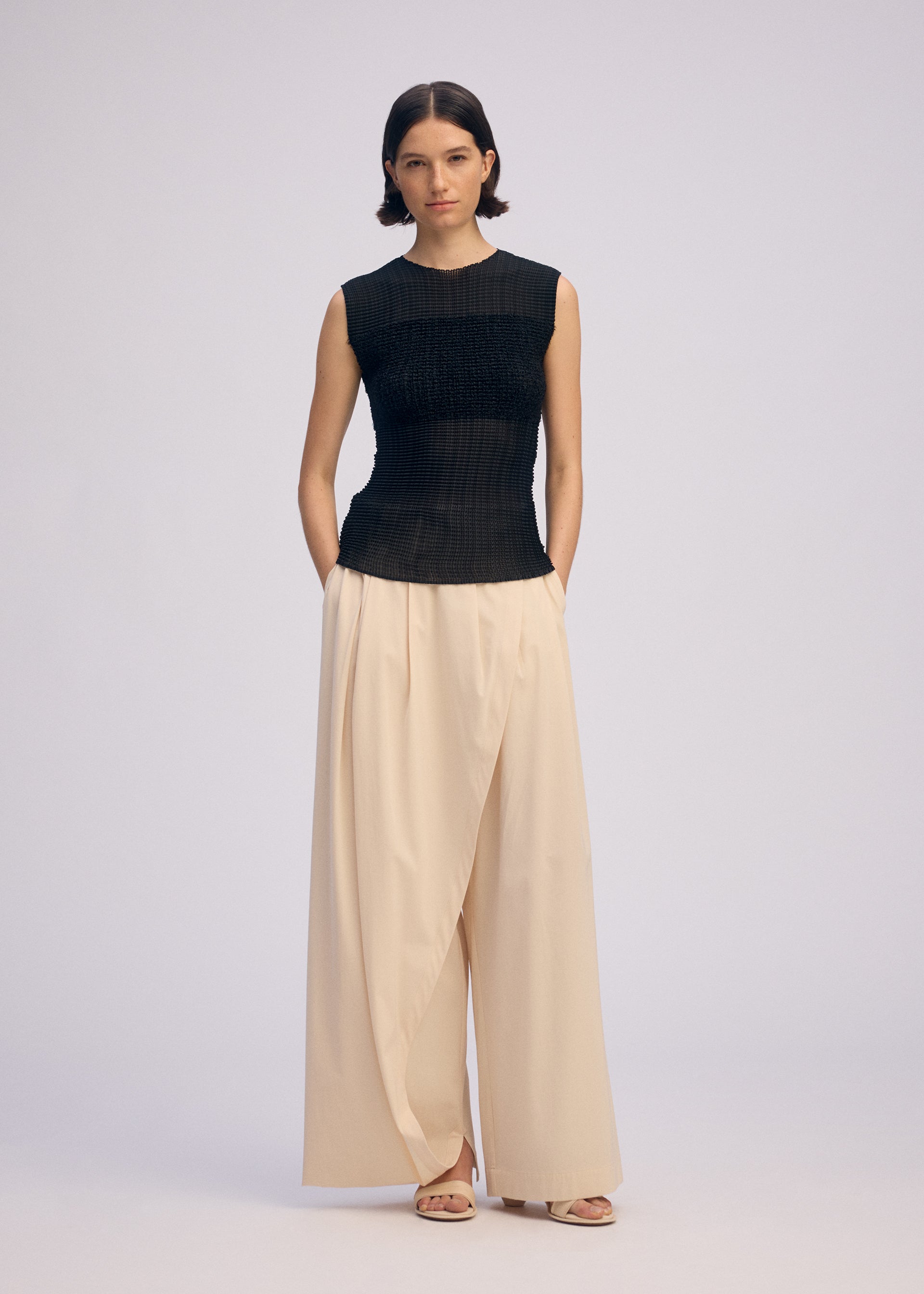 Sheer Fuzzy Pleats
