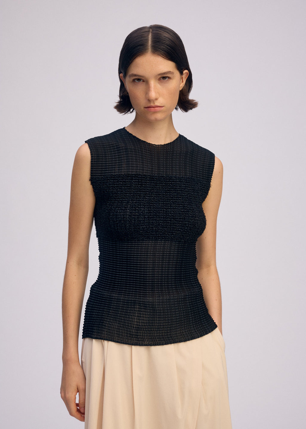 Sheer Fuzzy Pleats