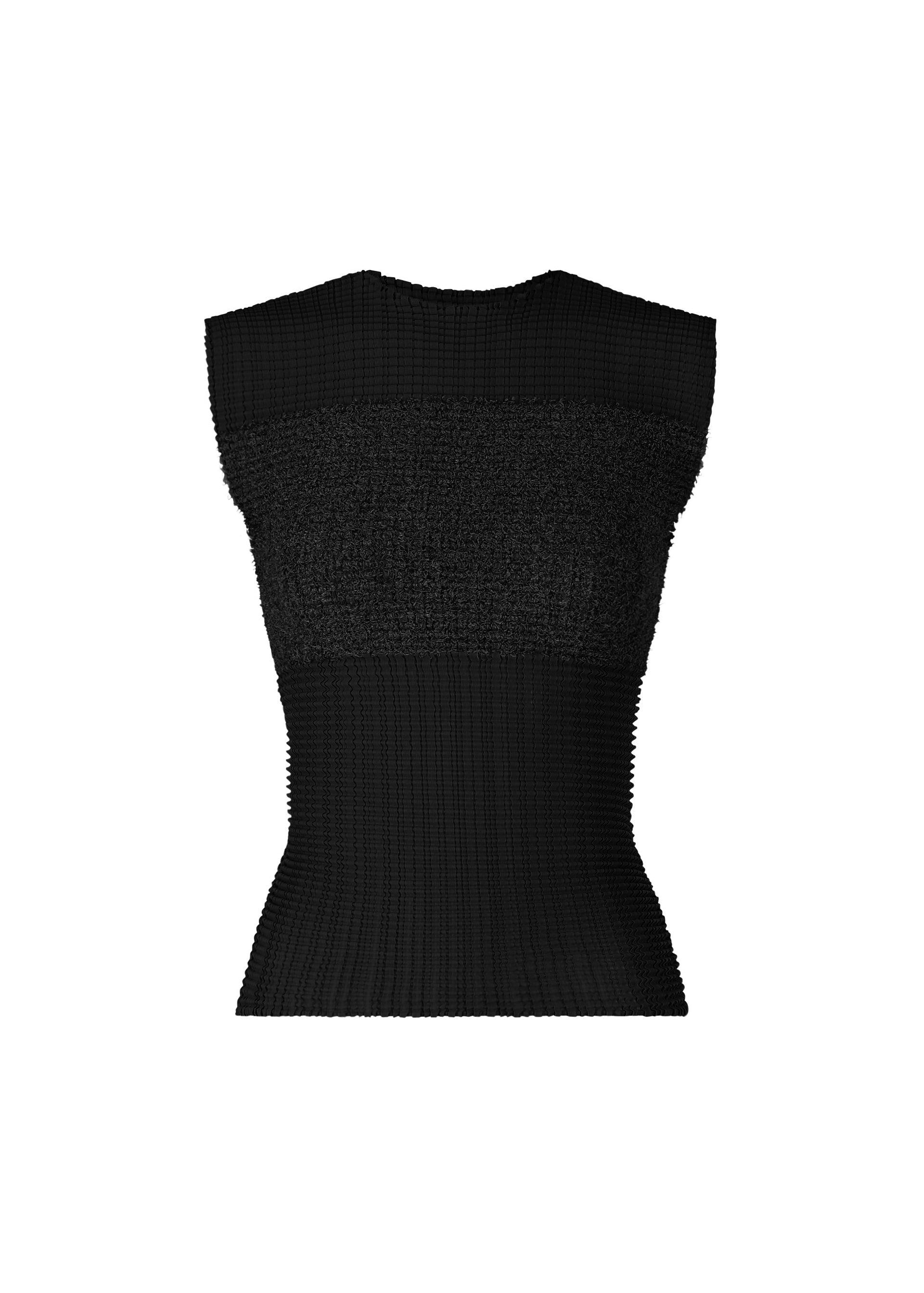 Sheer Fuzzy Pleats - BLACK