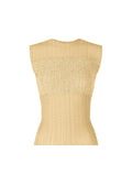 Sheer Fuzzy Pleats - EGG BEIGE