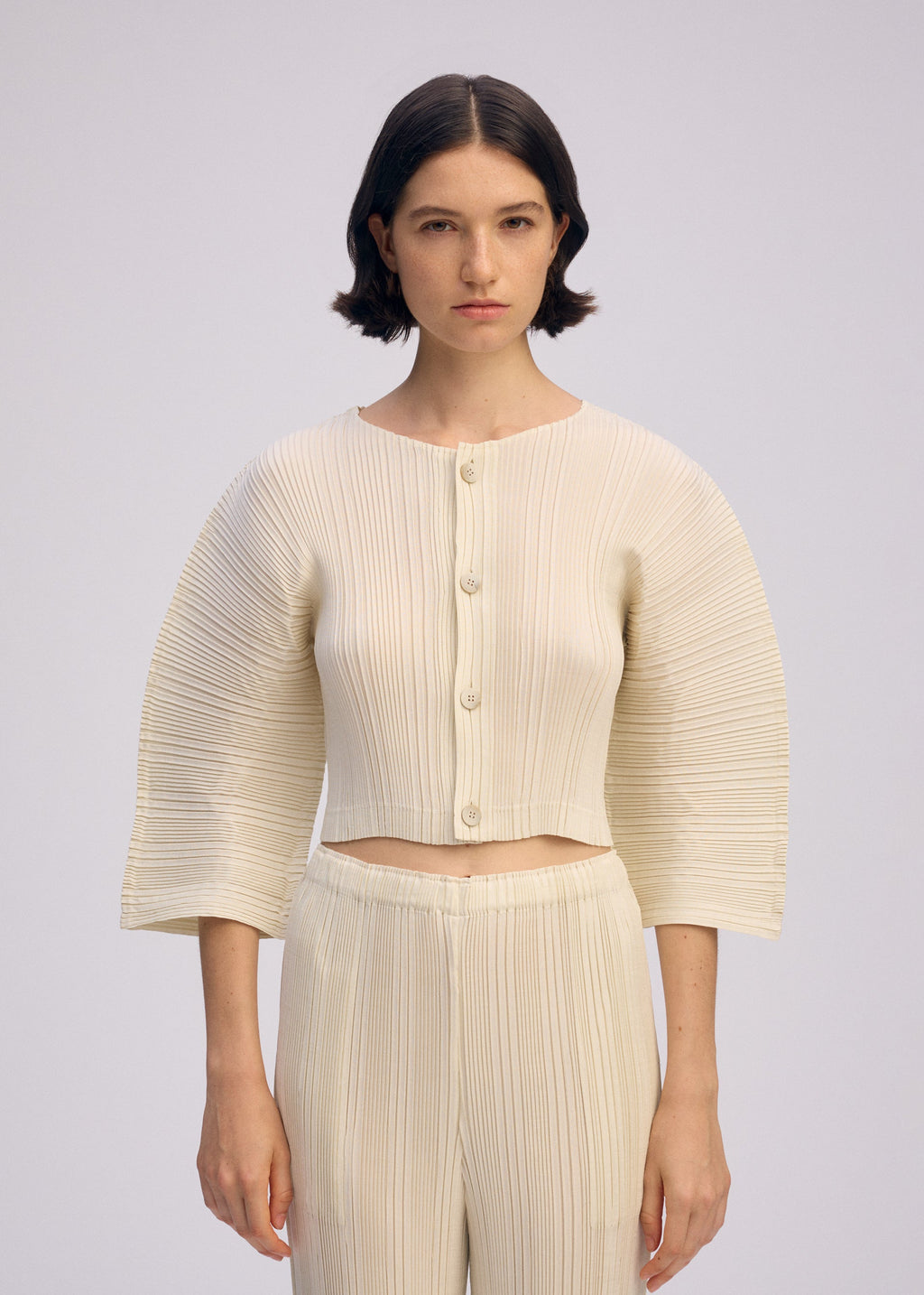 Linen Like Rib Pleats
