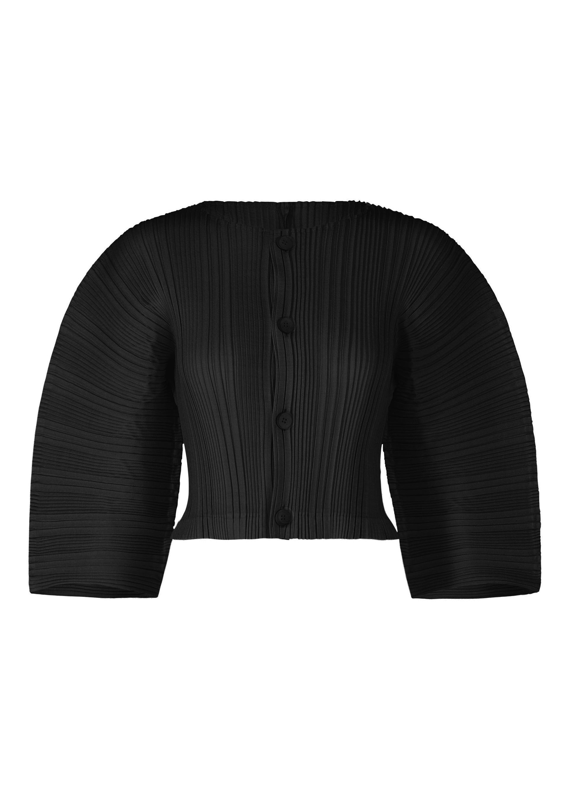Linen Like Rib Pleats - BLACK
