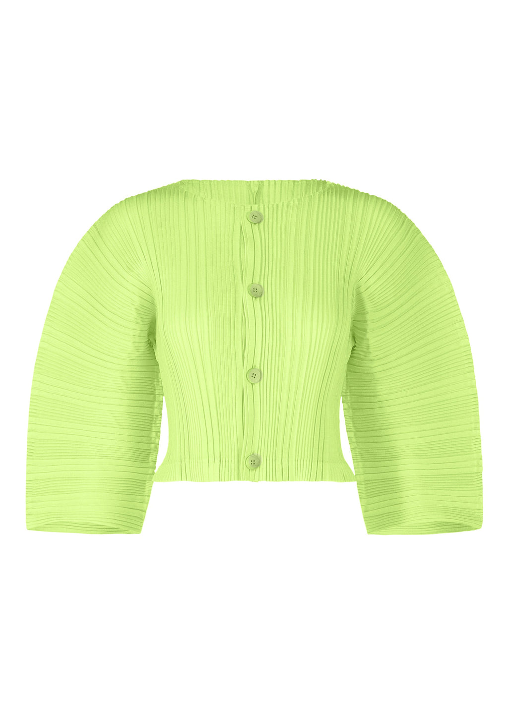 Linen Like Rib Pleats - LIME GREEN