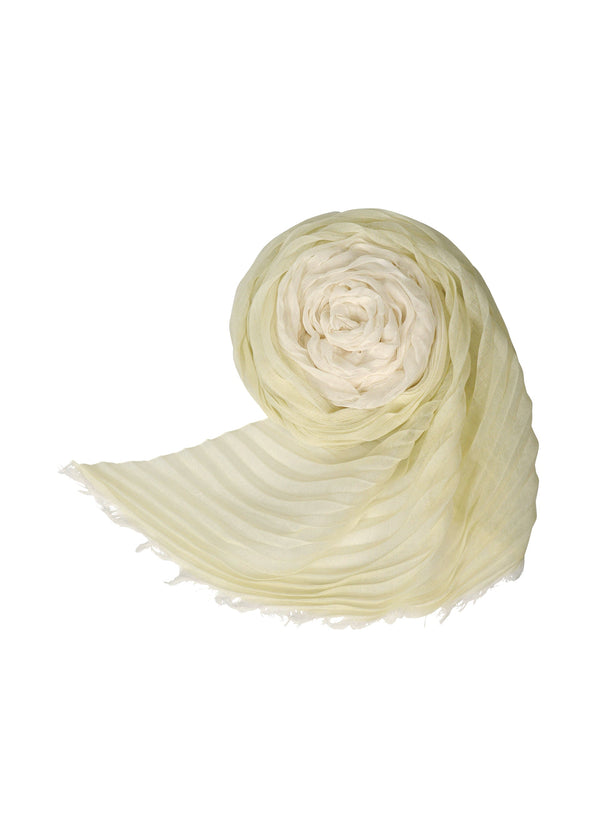 Gradation Ramie Pleats Stole - WHITE-HUED