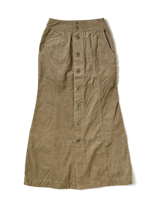 13W Corduroy Maxi Skirt - Gold