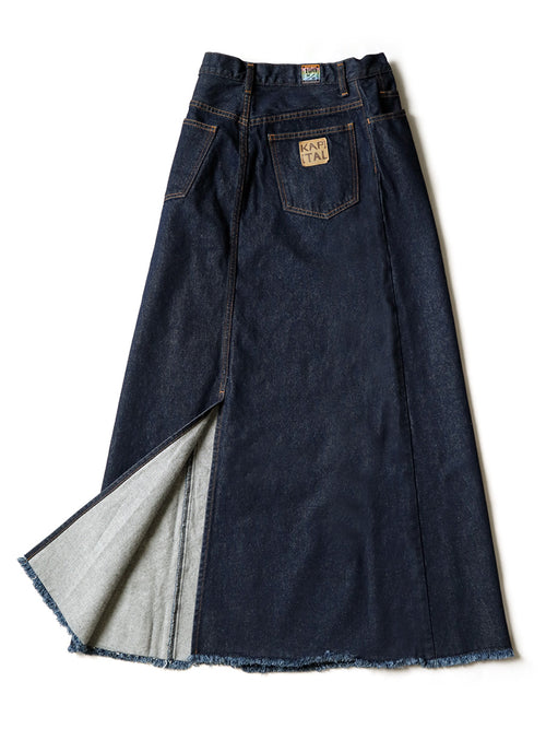 13oz Denim High Waist Maxi Skirt