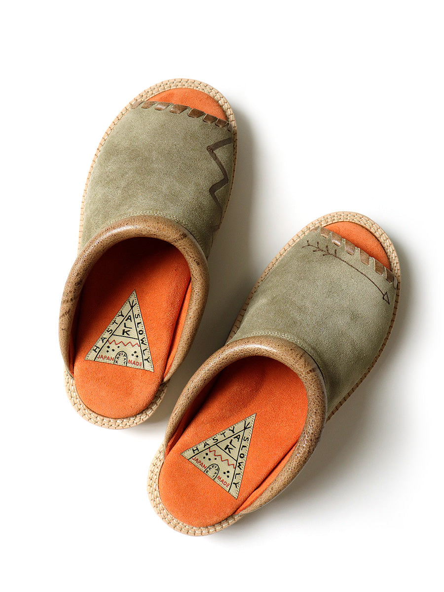 Cow Leather Pueblo Sabot Sandals - beige