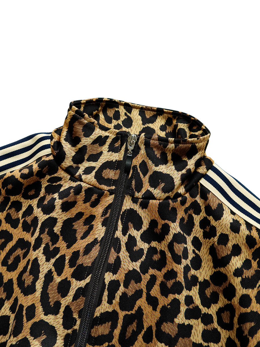 Smooth Jersey Leopard Pattern Stuntman & Woman Track JKT