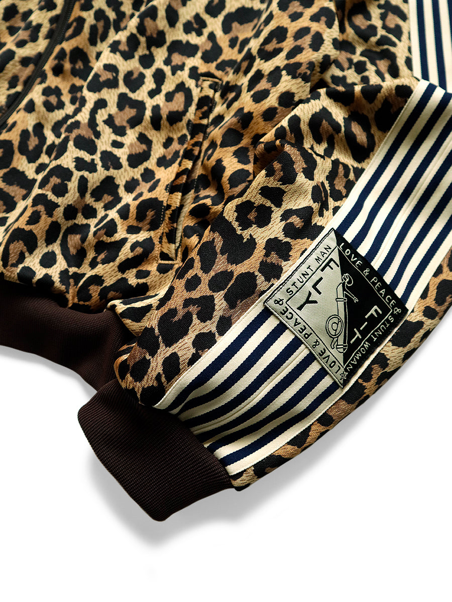Smooth Jersey Leopard Pattern Stuntman & Woman Track JKT
