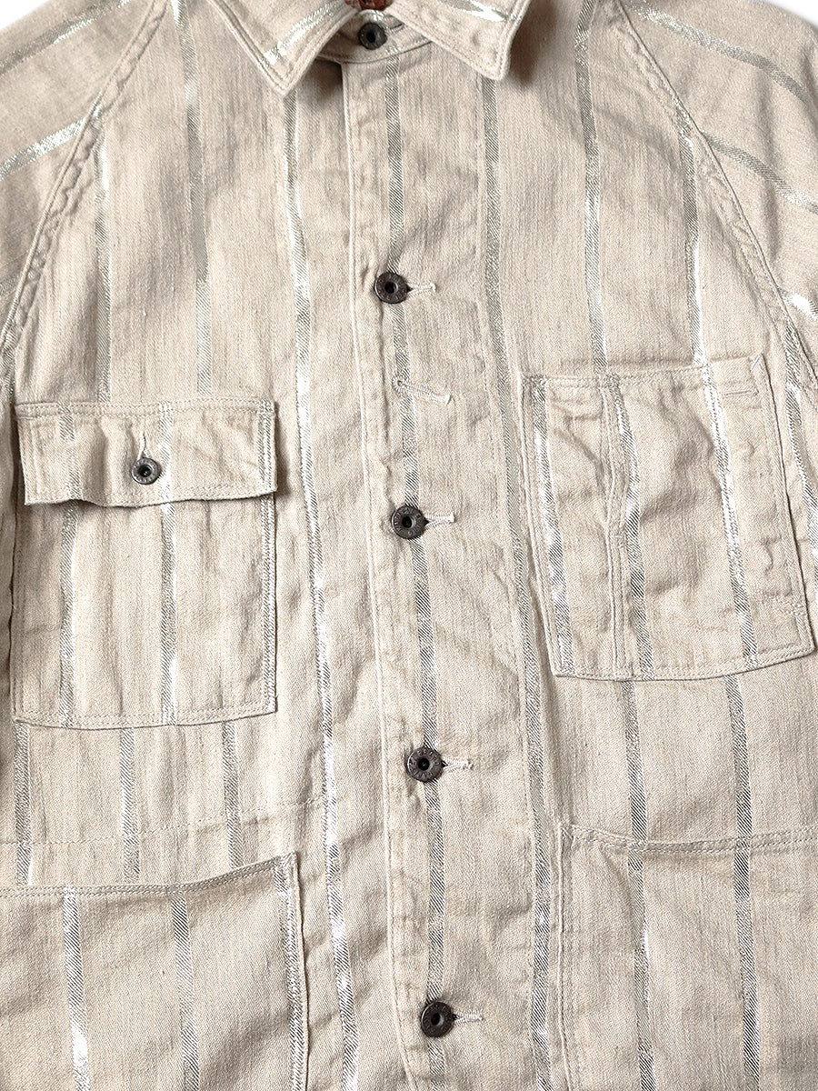 Linen Glitter Phillies Stripe CACTUS Coverall