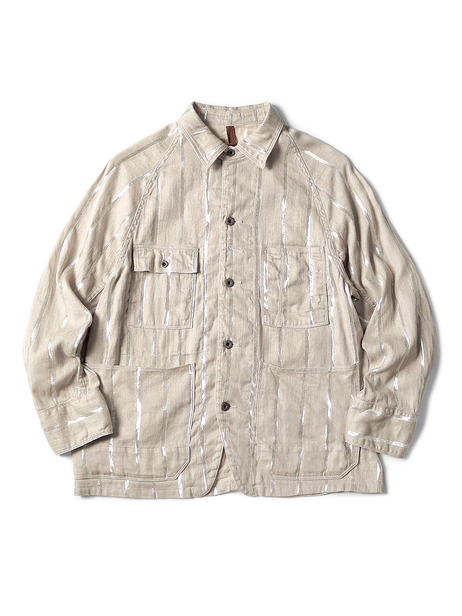 Linen Glitter Phillies Stripe CACTUS Coverall - Kinari