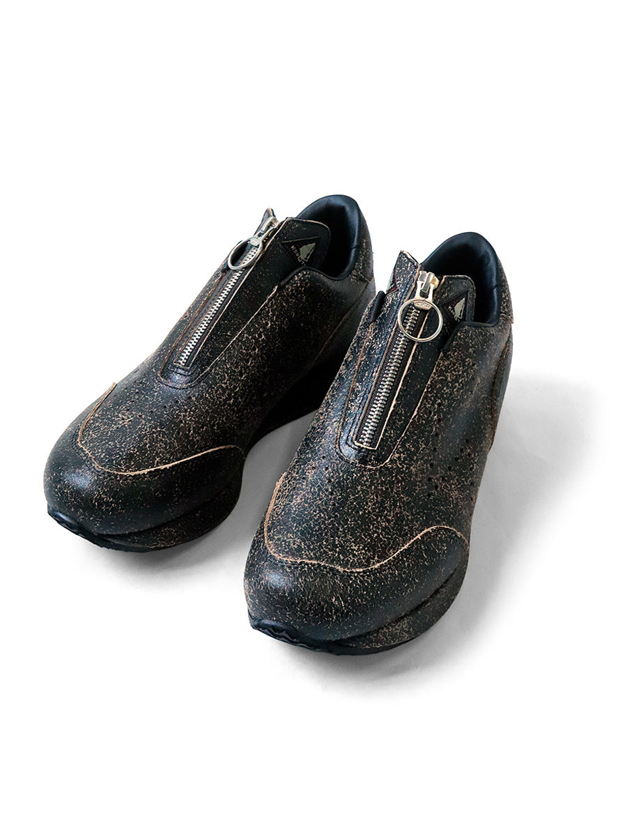 Crack Leather Sparrow Sneakers - Black