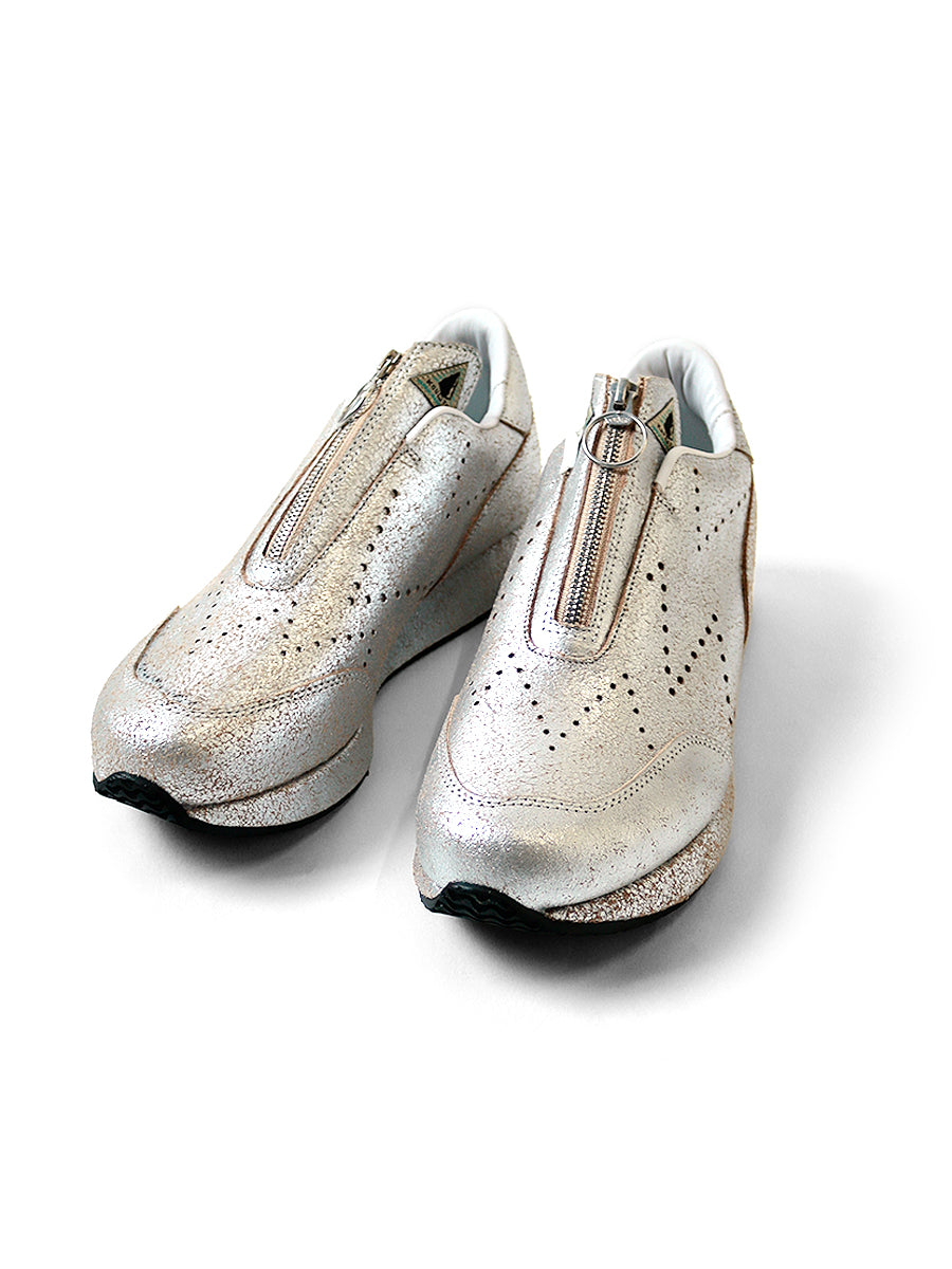 Crack Leather Sparrow Sneakers - Silver