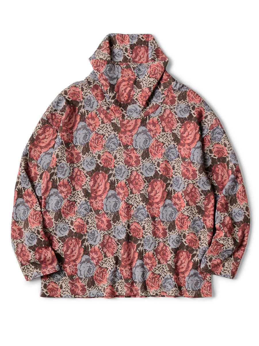 Gobelin Jersey Baggy High Neck Long T - Pink
