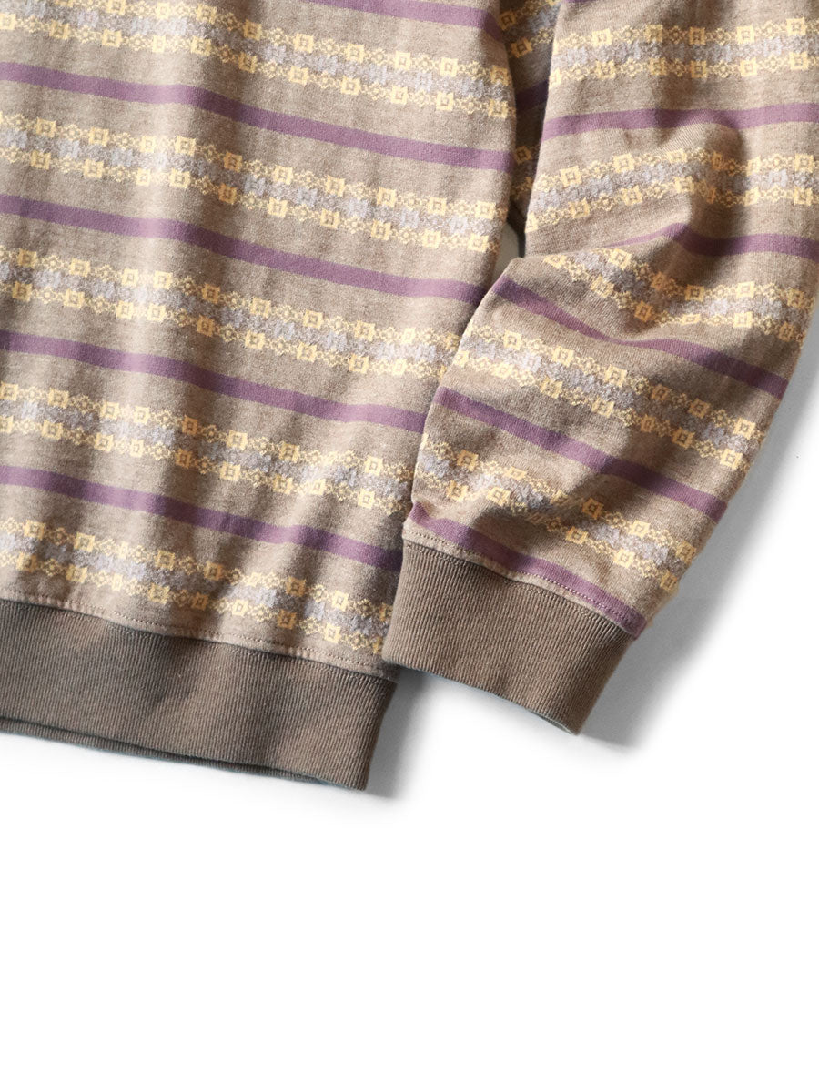 Sunrise Jacquard Border Jersey High Neck Long T