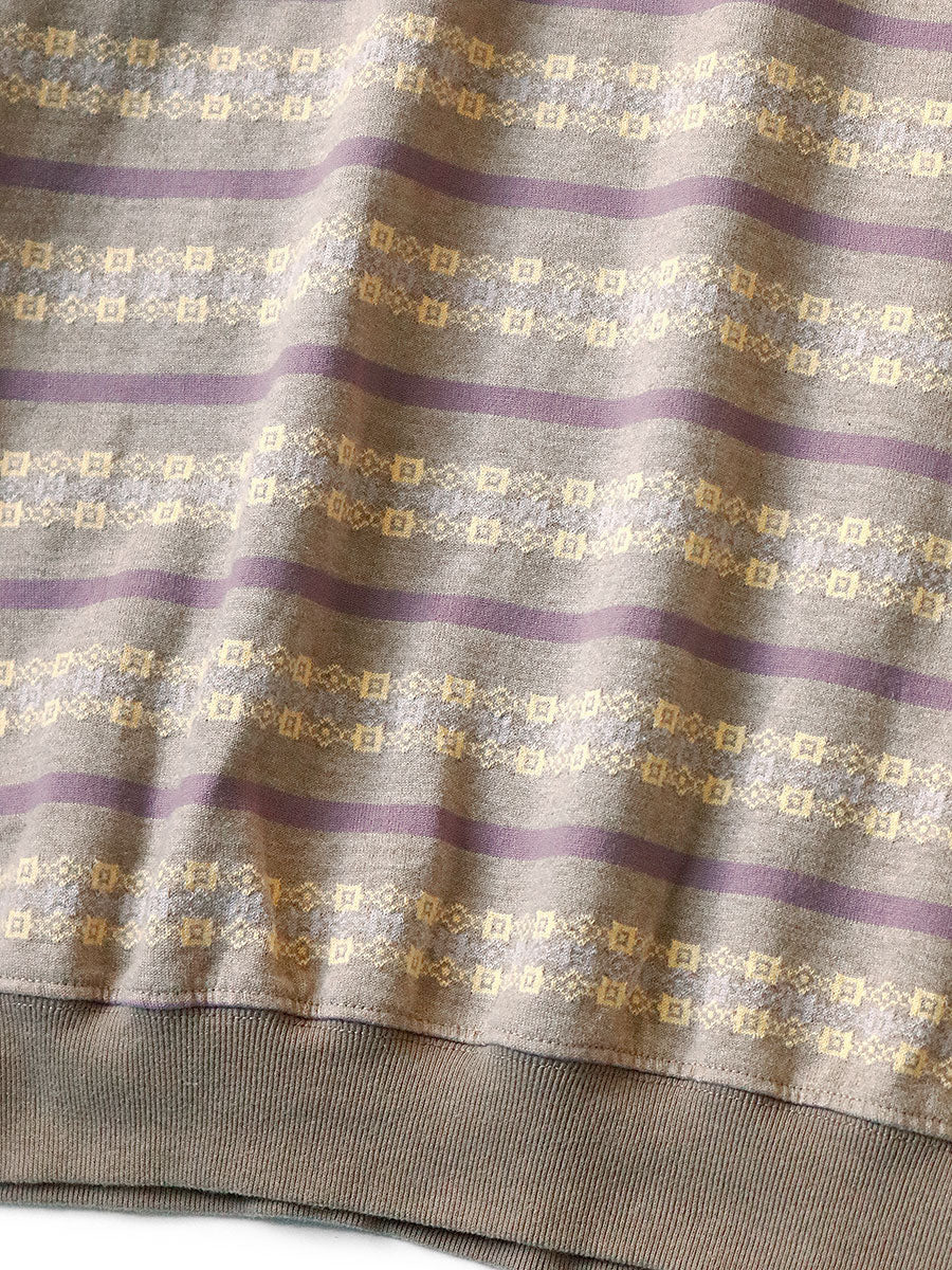 Sunrise Jacquard Border Jersey High Neck Long T