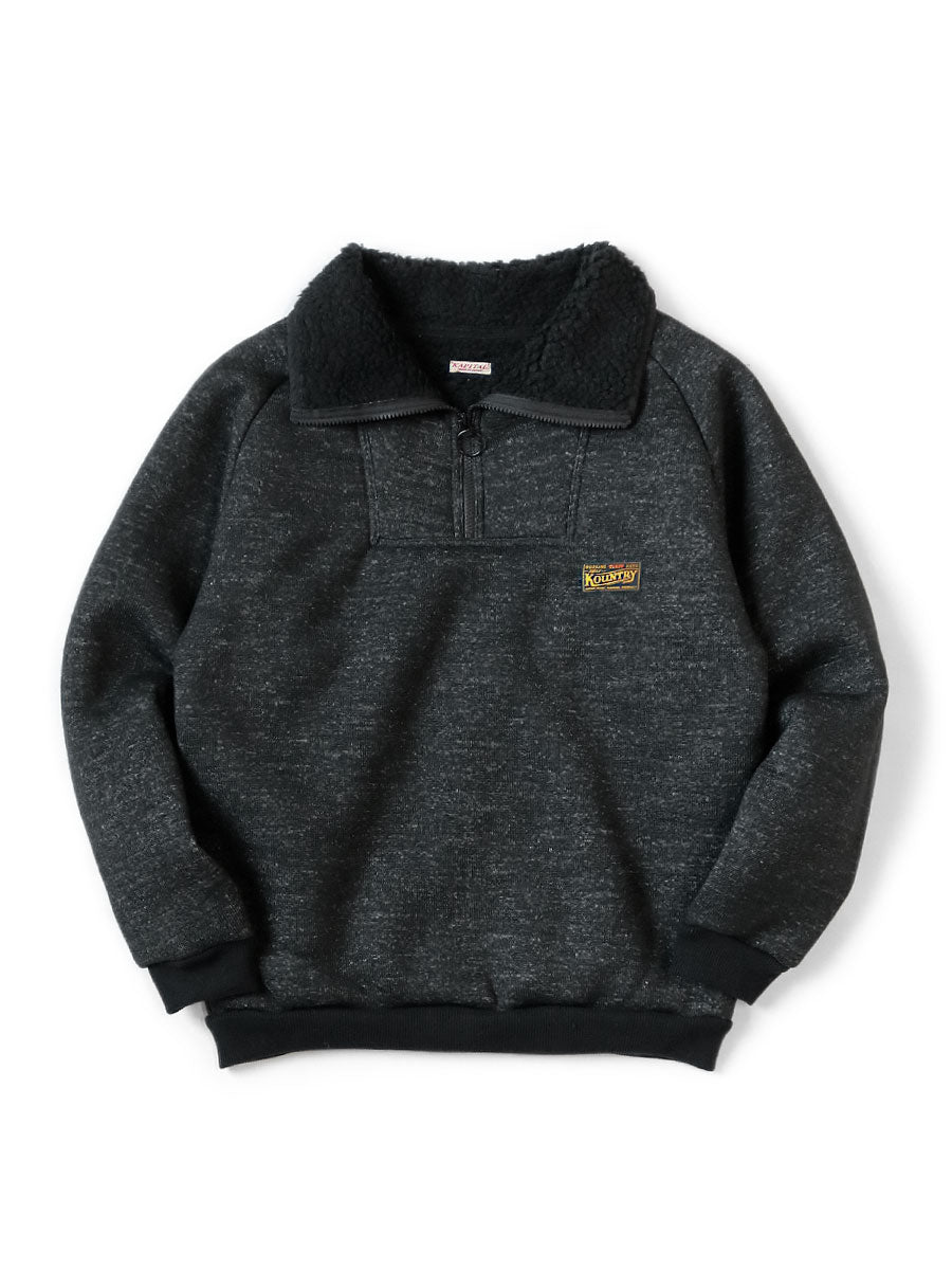 Boa Fleece ZIP Alpine Pullover - Black