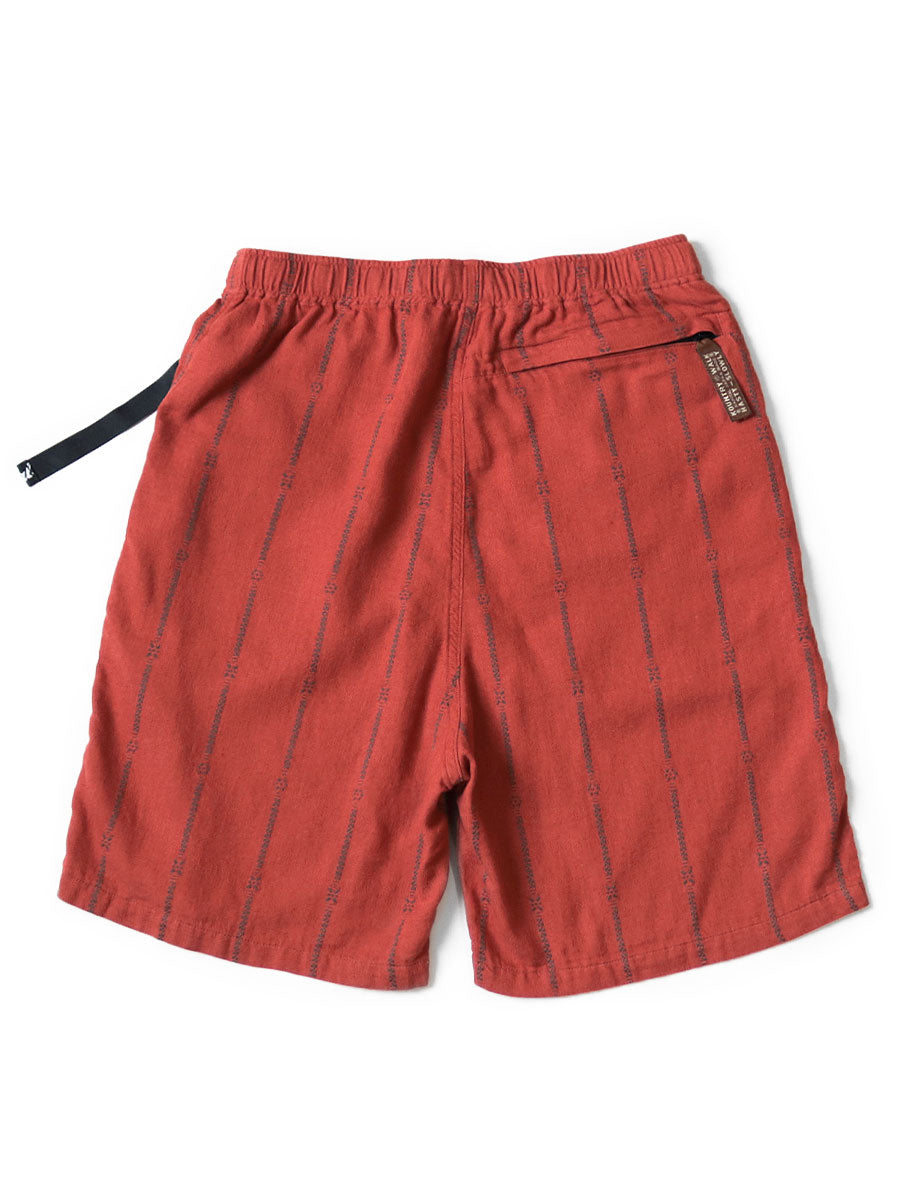 Cotton-Linen Cham Stripe Easy Short Pants