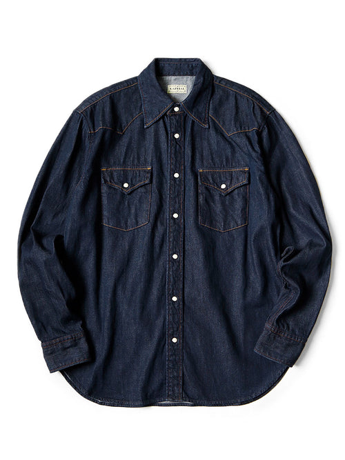 8oz Denim Husky Western Shirt - Indigo