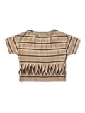 Sunrise Jacquard Border Jersey Abeko Bear T - Beige x Khaki
