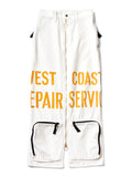 Thin Canvas Waist Repair Man Long Skirt - White