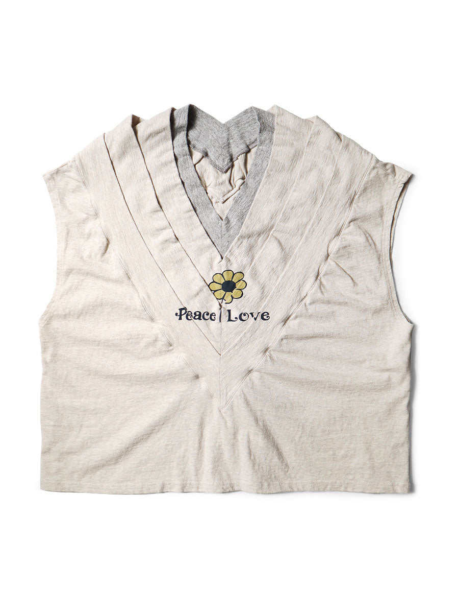 Tenjiku Trefle Sleeveless T (BUD FLOWER pt) - Kinari x Gray