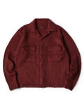 7G Shaggy Knit Board Shirt - Wine