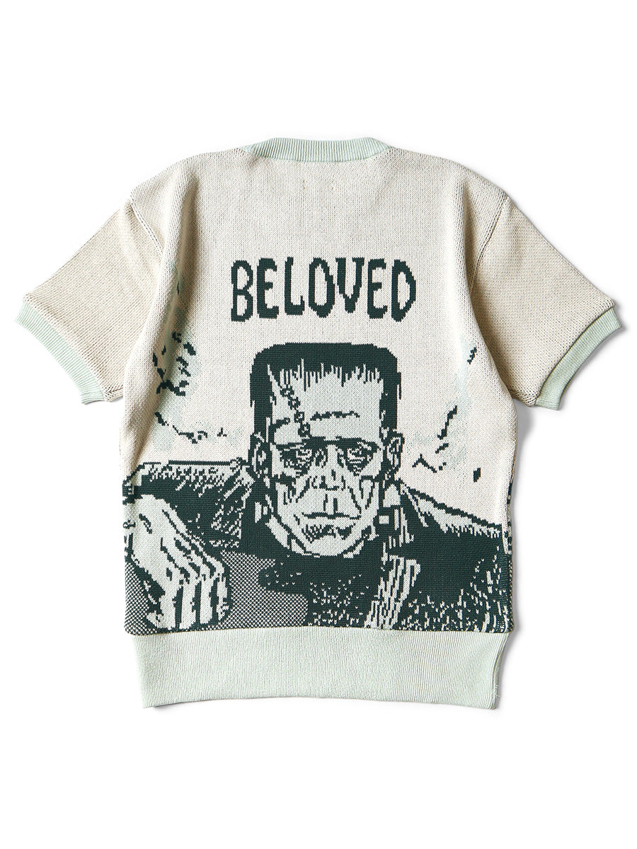 8G Jacquard Knit Short Sleeve Vintage Sweater (BELOVED Mr_)