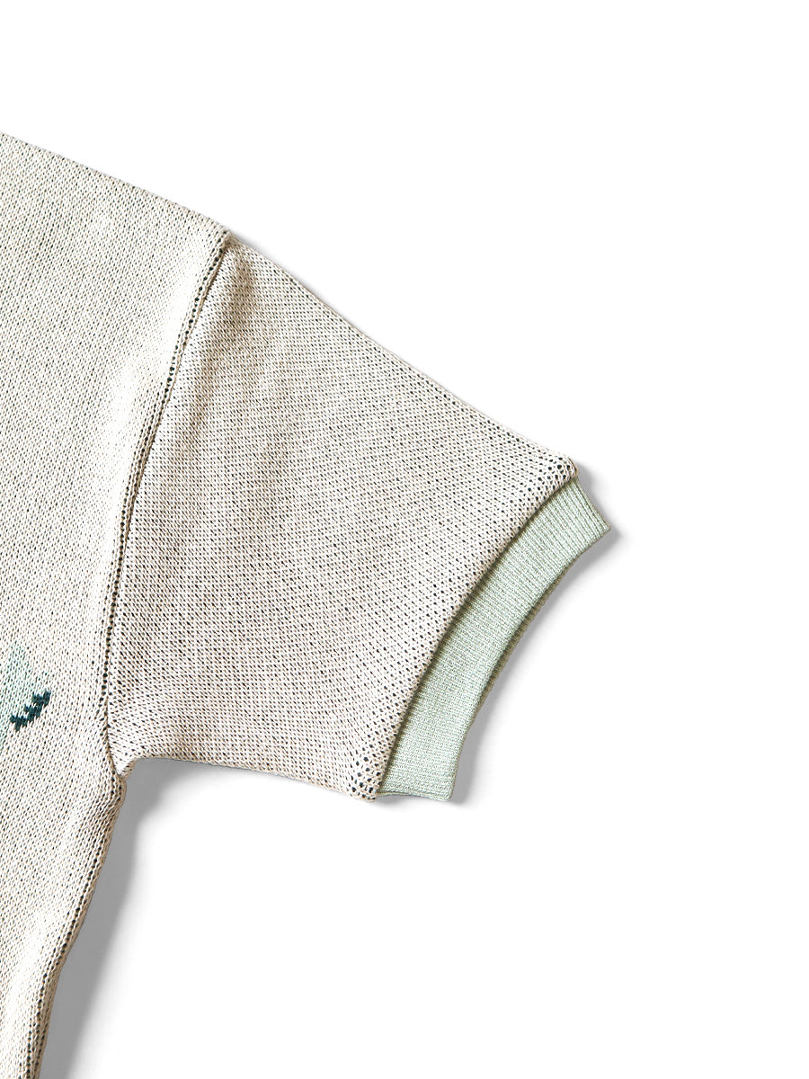 8G Jacquard Knit Short Sleeve Vintage Sweater (BELOVED Mr_)