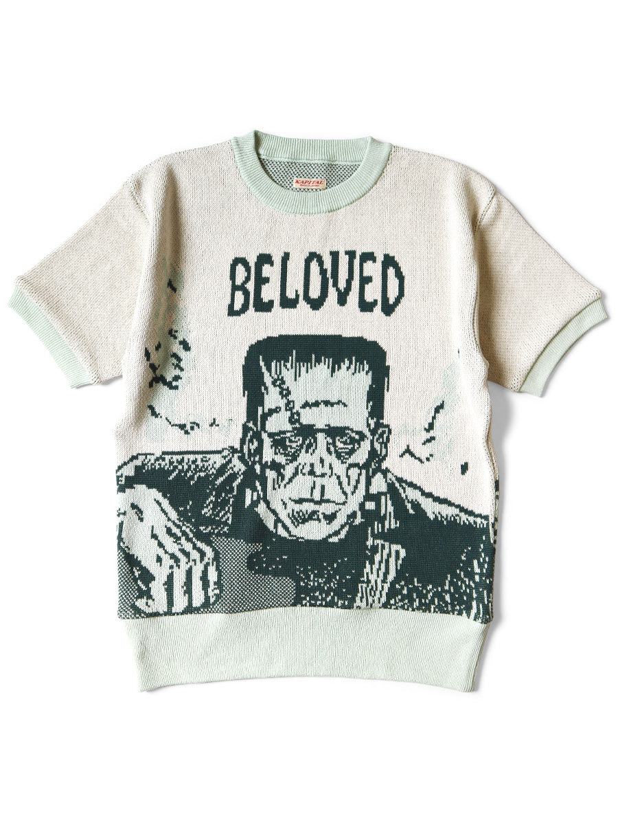 8G Jacquard Knit Short Sleeve Vintage Sweater (BELOVED Mr_) - Mint