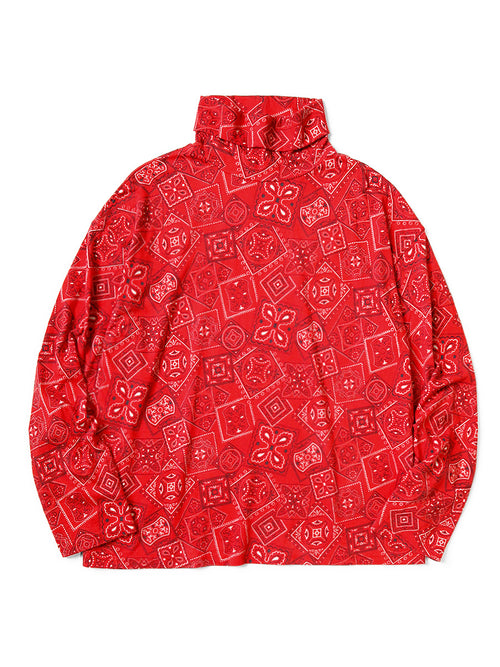20/-Tencel COOKIE Bandana pt High Neck Long T - Red