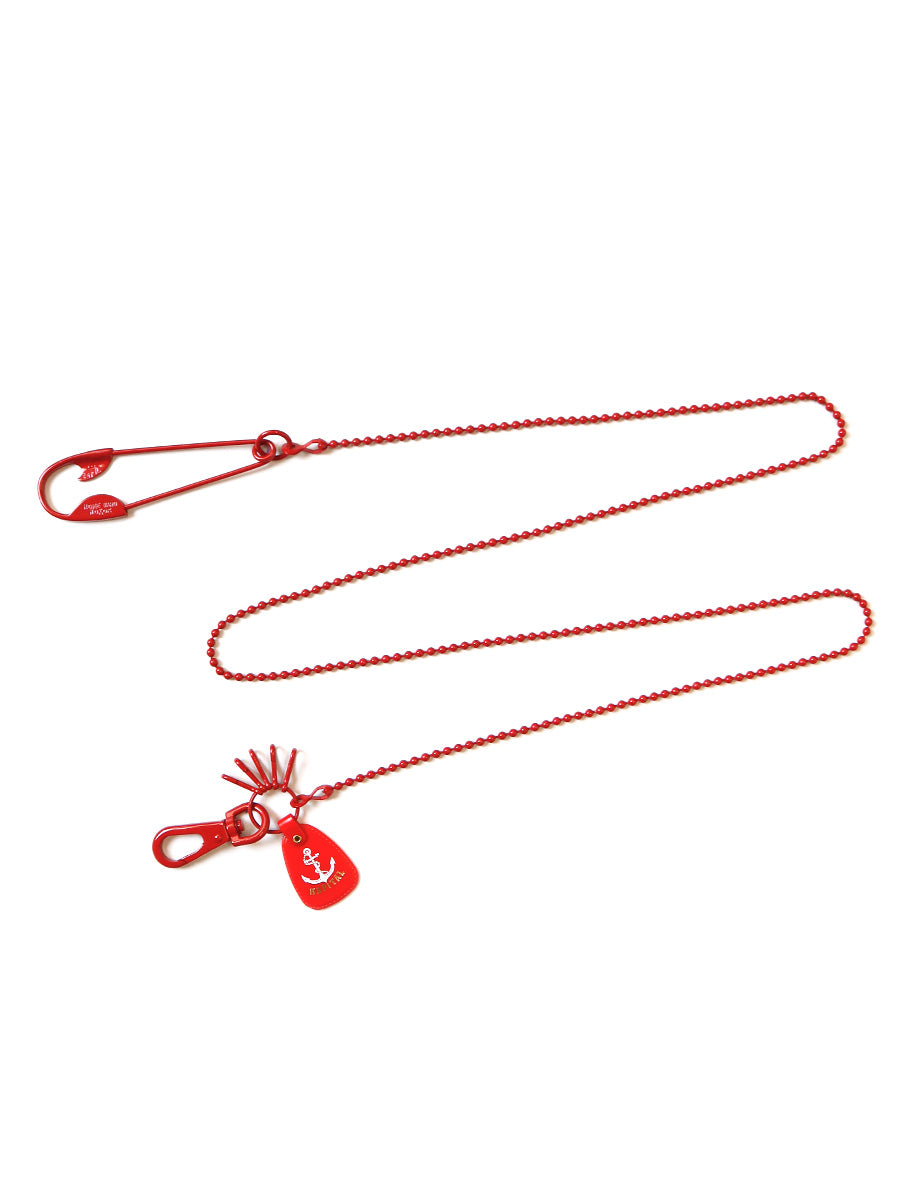 Brass Lacquer Anchor Snood Chain - Red