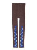 200 Leggings with Weaving Cobra Pattern - Dark Purple