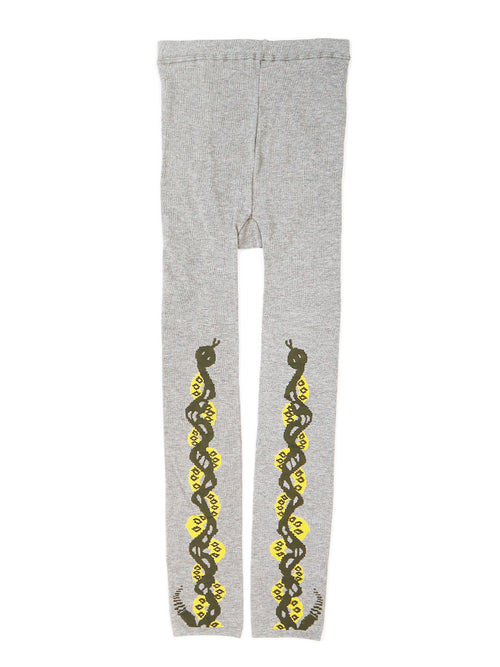 200 Leggings with Weaving Cobra Pattern - Gray