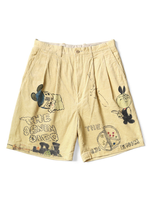 14W Corduroy IVY Short Pants (Memorial Paint Model) - Light Yellow