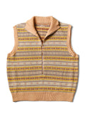 5G Fair Isle Half ZIP Vest - light orange
