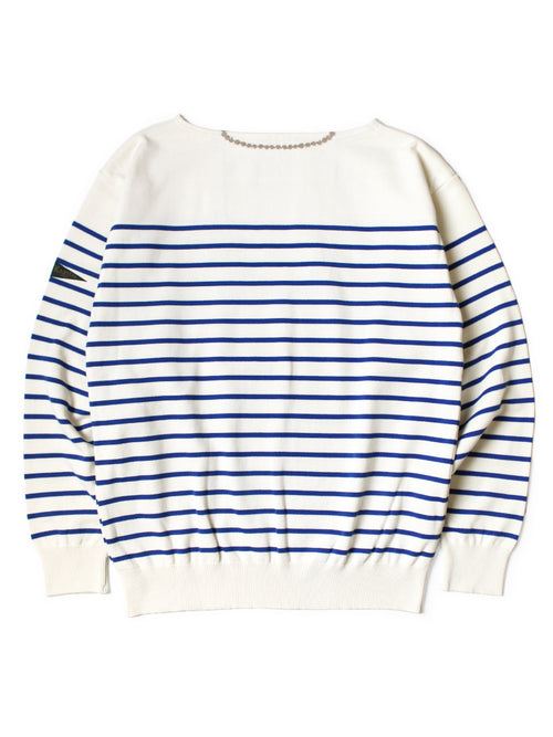 12G Panel Border Knit Boat Neck Sweater (Santo Domingo Necklace)