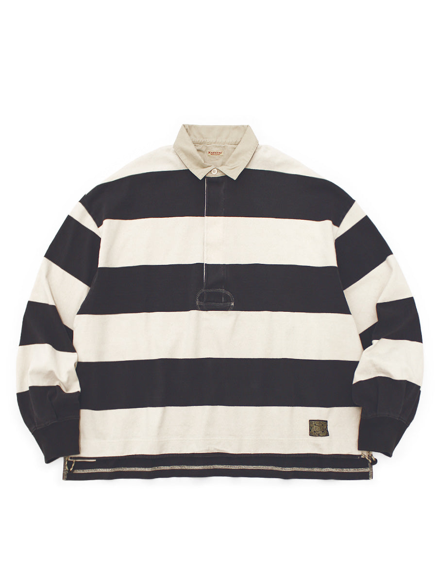 JAIL Border Jersey BIG Rugby Shirt - Black x Kinari