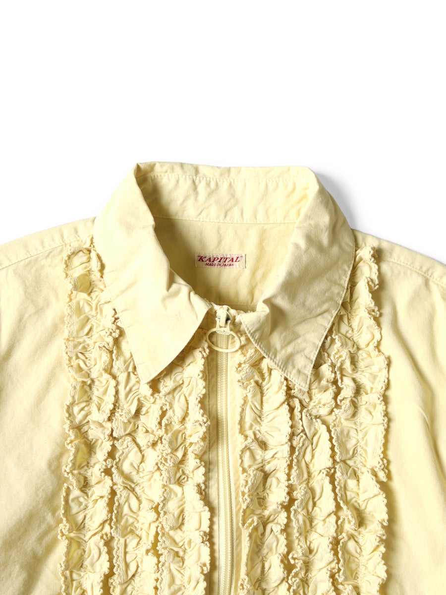 Broad Zipper Frill Shirt